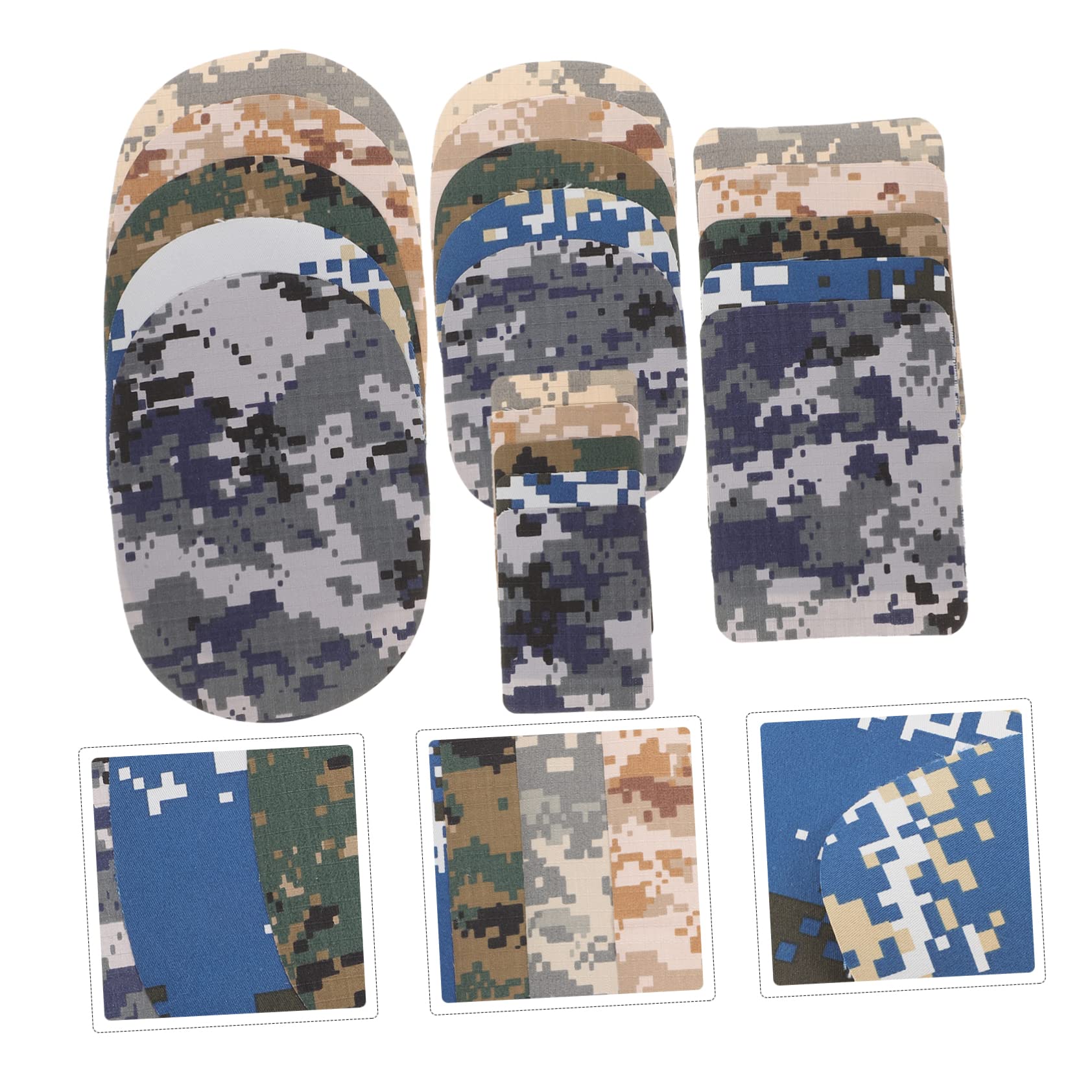 SHINEOFI 60pezzi Toppe Termoadesive Camouflage Per Abbigliamento Patches Per Riparazione e Decorazione Di Giubbotti Jeans Cappelli e Scarpe Per Attività
