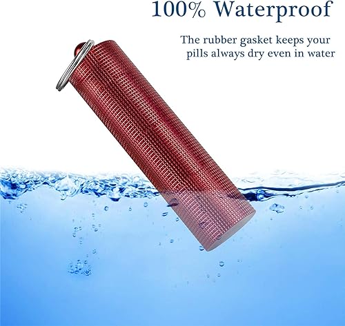 Miniatura 6 de PPFISH - 2 cajas de píldoras diarias portátiles, 3 compartimentos de aleación de aluminio, dispensador de píldoras impermeable, pequeño recipiente