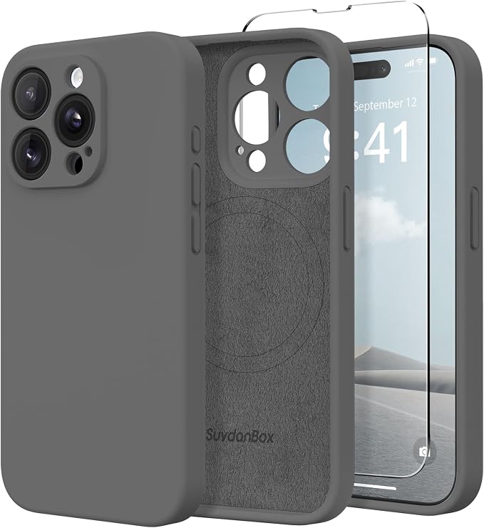 Funda magnética para iPhone 13 Pro Max, compatible con MagSafe, [protección completa de la cámara] [protector de pantalla] funda protectora de silicona a prueba de golpes para iPhone 13 Pro