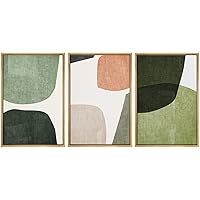 SIGNWIN Framed Canvas Print Wall Art Trio of Multicolored Transparent Ovals Abstract Shapes Illustrations Modern Art Multicolor Pastel for Living Room, Bedroom, Office - 16