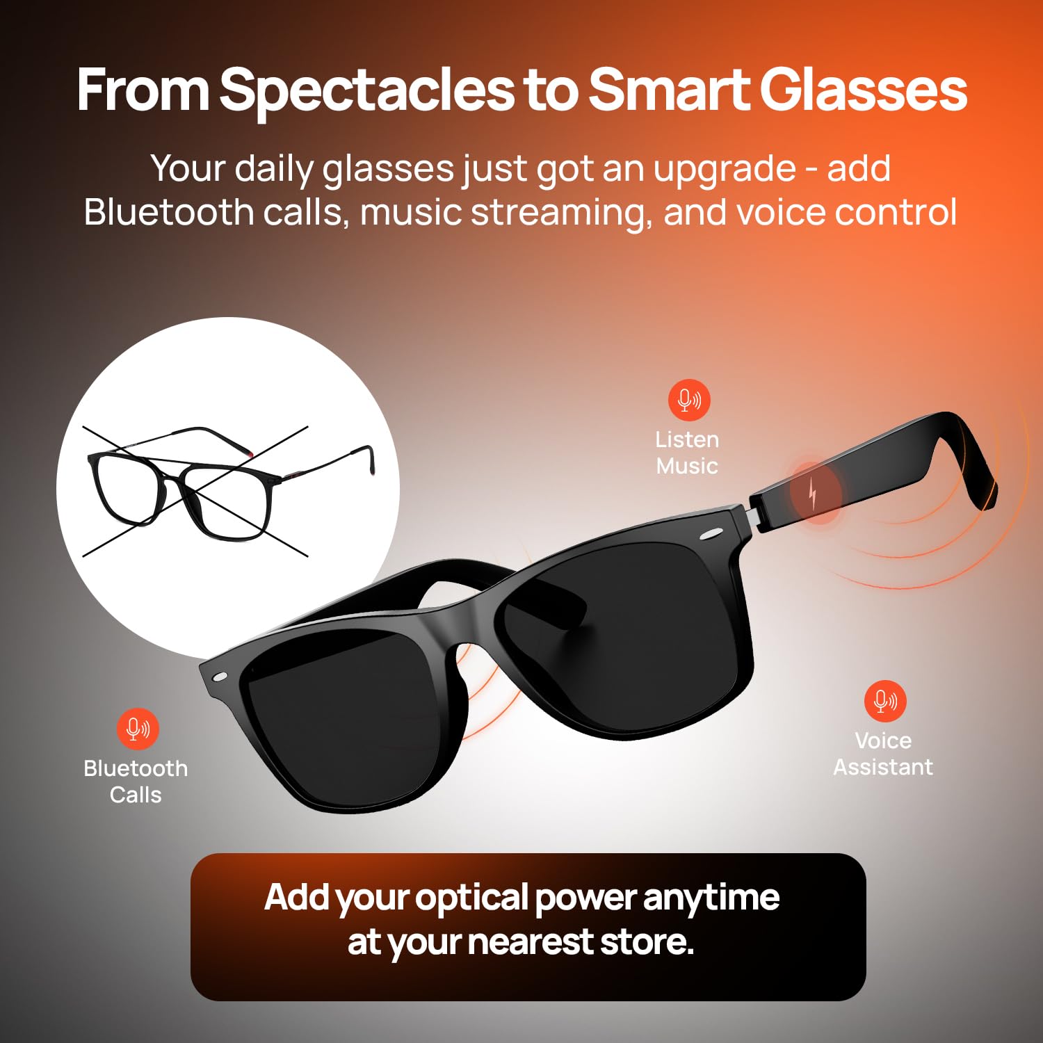 Fire-Boltt Fire-Lens Dune Smart Glasses, Bluetooth Calling & Open-Ear Bluetooth Sunglasses with HD Sound & Smart Audio Touch Controls Voice Assistant (Siri/Alexa/), Fast Charging for Men & Women — Amazon image 7