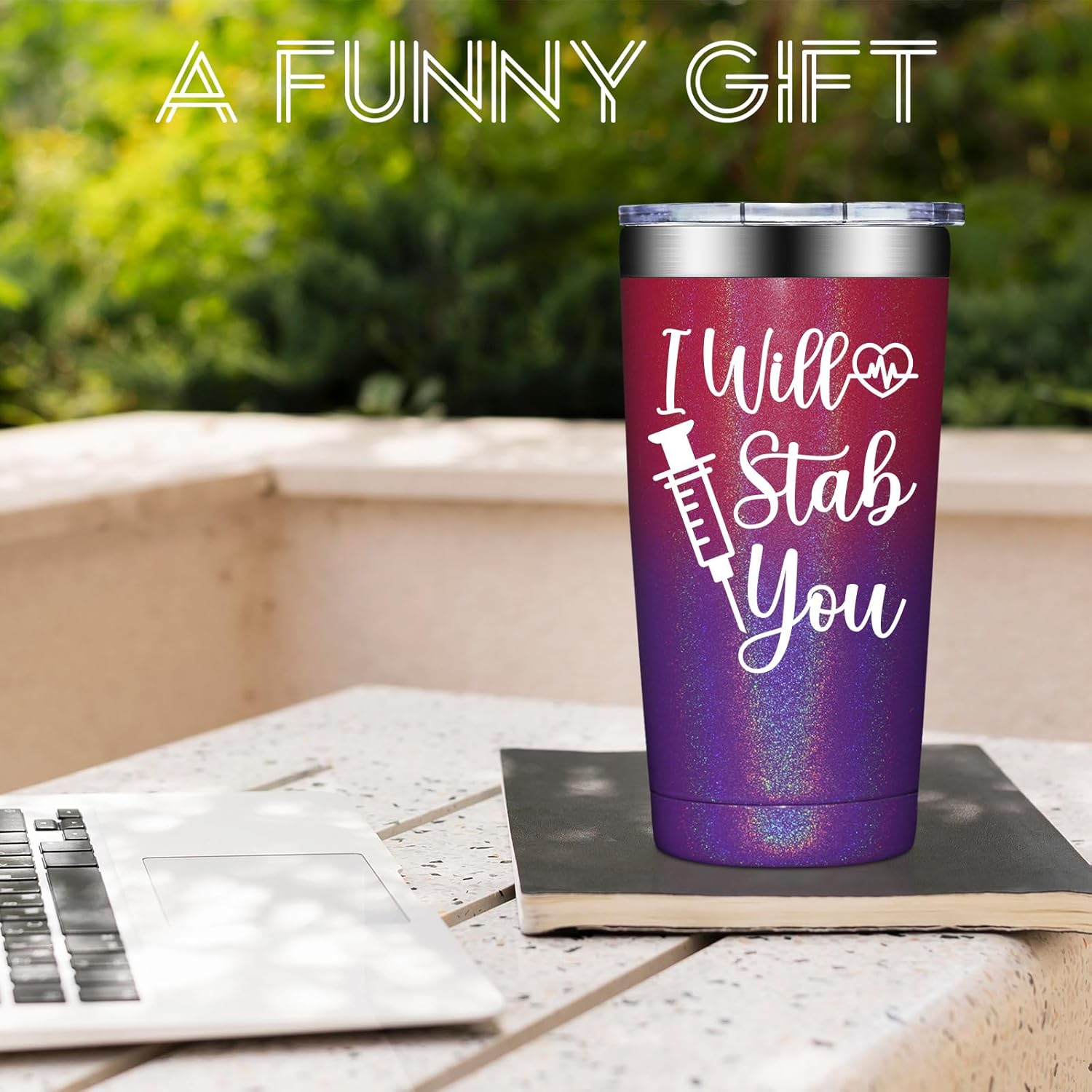 BIRGILT Nurse Gifts for Women - Christmas Gifts for Nurses Female, Practitioner, Nursing Student - Graduation, Appreciation, Nurses Week Gift - 20oz I Will Stab You Nurse Tumbler Cup for Her - Image 5