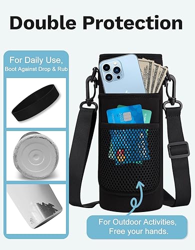 Miniatura 4 de BENZZO Botella de agua aislada de 40 onzas Mantiene el frío 48 horas y caliente 24 horas, botella de agua de metal con popote y tapa de boquilla