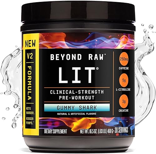 Vista 75 de BEYOND RAW LIT V2 - Polvo de entrenamiento de fuerza clínica, golpea más fuerte, bombas más grandes, cafeína, L-citrulina, creatina, manzana