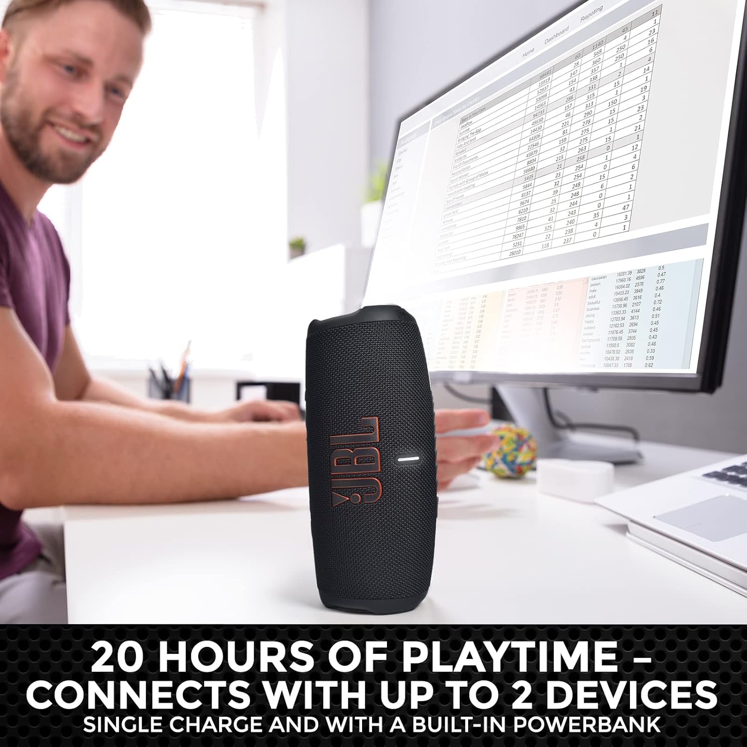 JBL Charge 5 Portable Waterproof Wireless Bluetooth Speaker Bundle with Boomph Portable Hard Carrying Protective Case - Black - Image 3