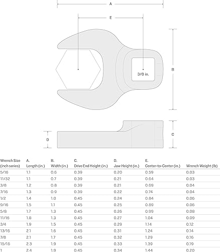 Miniatura 7 de TEKTON Llave de pata de gallo de 38 pulgadas x 916 pulgadas  WCF13114