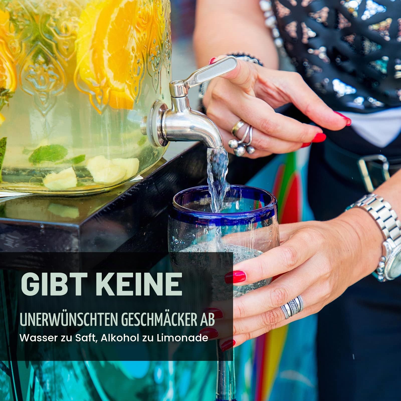 Hbsite Getränkespender Zapfhahn Ersatz Weinfass Wasserhahn 304 Edelstahl Ersatz Wasserhahn Glas Container Hahn Getränk Kaffee Bier Trinkbrunnen(16mm) Küche, Haushalt & Wohnen