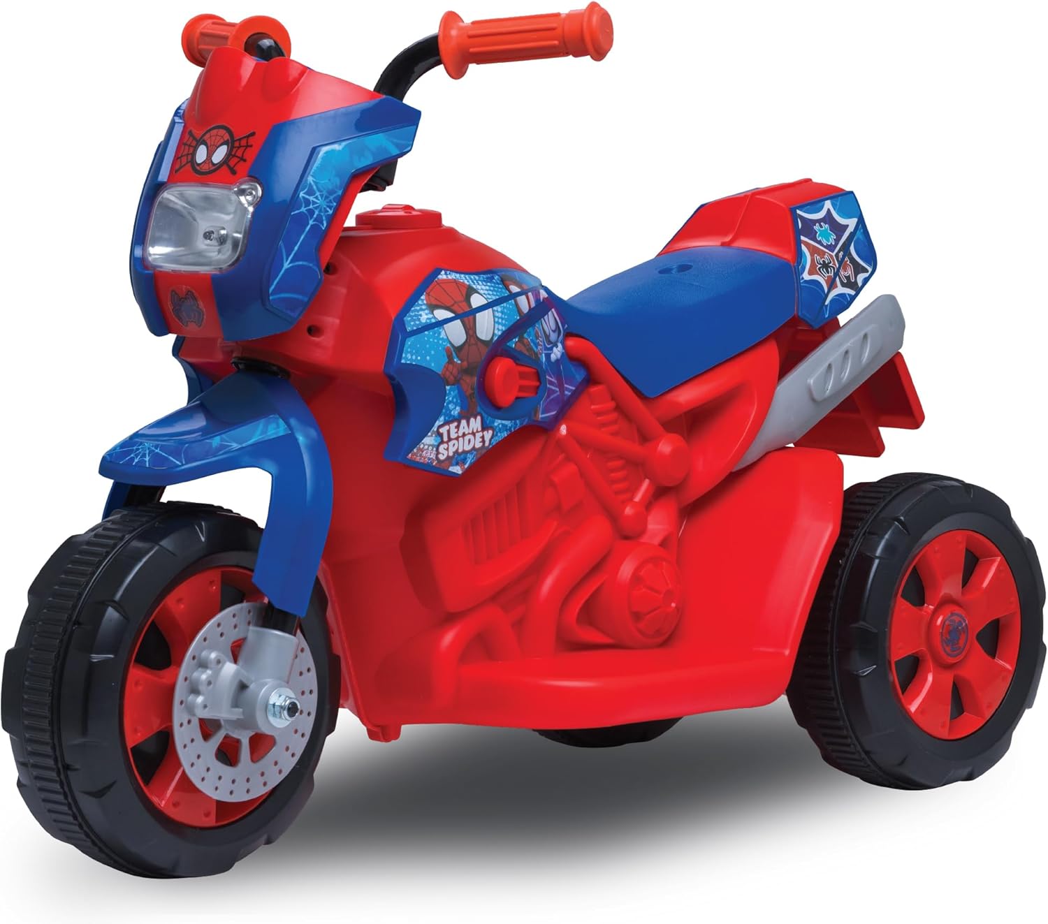 Kid Trax 6V Marvel Spiderman Disney Junior Toddler Bike - Ride On Toys, Kids Bike, Outdoor Toys, Tricycle, Bikes, Marvel Toys, Trike, Max Speed 1.5mph, 18-36 Months, Max Weight of 44Lbs, Red & Blue Spiderman Red