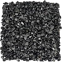 Vista 6 de TUMBEELLUWA Chips de 1 libra de piedras rodadas trituradas Reiki de forma irregular, cristal curativo de cuarzo, obsidiana dorada