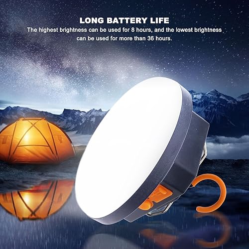 Miniatura 5 de Hilitand 800lm LED linterna de camping portátil al aire libre luz de emergencia con gancho 4800mah recargable tienda al aire libre luz