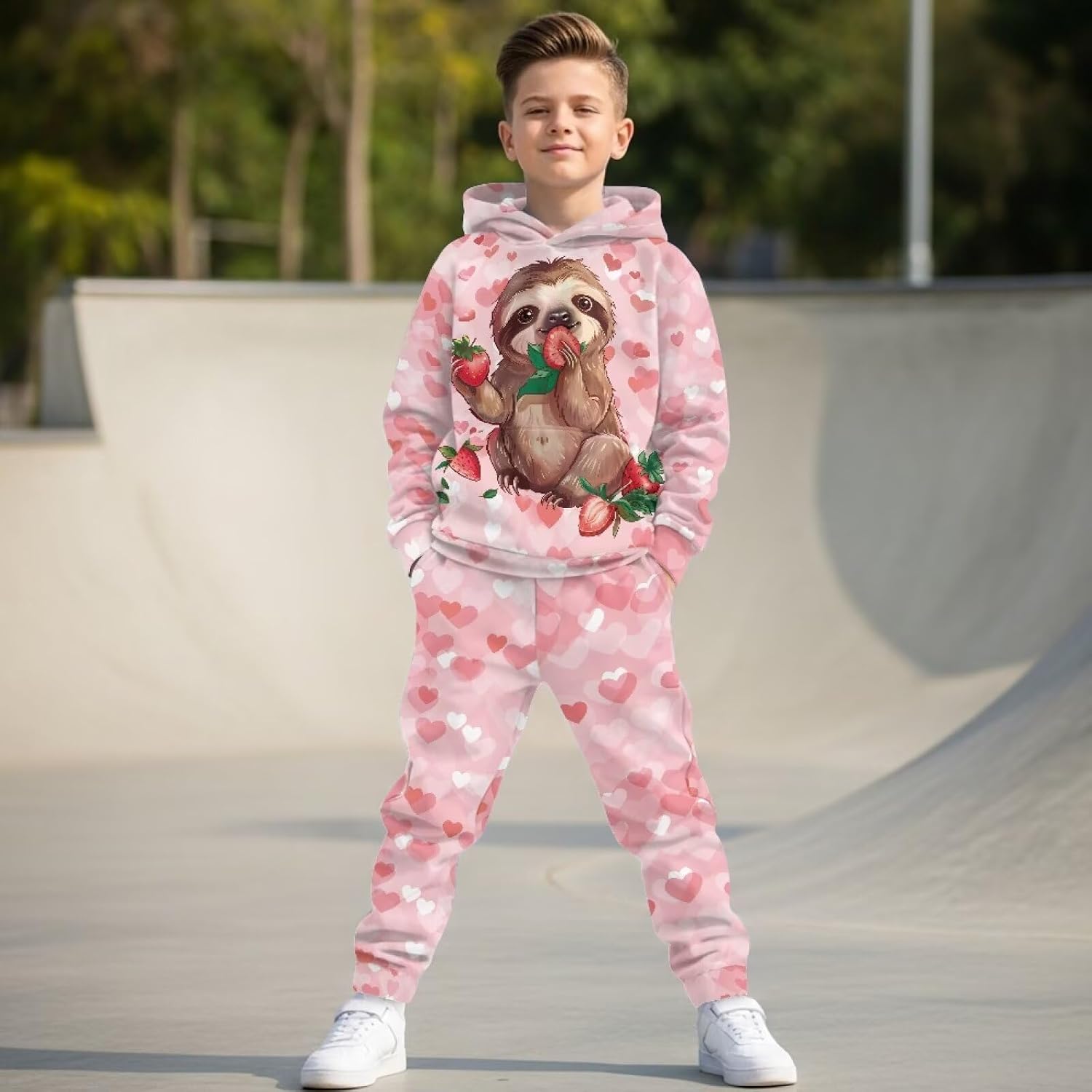 Pensura Kids Long Sleeve Hoodie & Sweatpants Outfit Set of 2, Oversized Pullover Hoodie Pants