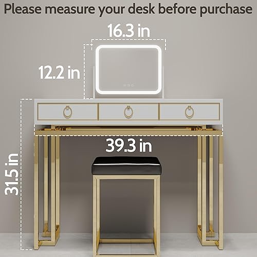 Miniatura 7 de ROLOVE Espejo de maquillaje iluminado, espejo de tocador de 17 x 13 pulgadas con luces, aumento de 10X, regalos para mujeres, 3 modos de iluminación