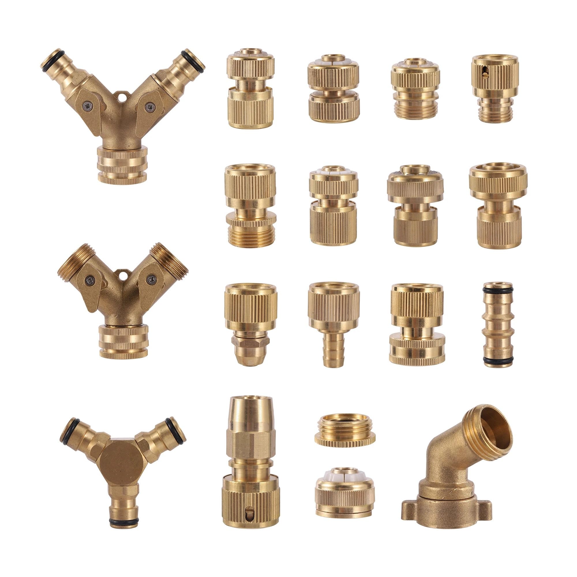 AUOQKQUT Garden Hose Quick Copper Connector 1/2" 3/4" to 16mm Irrigation Faucet Threaded Pipe Repair Accessories(0305) AUOQKQUT