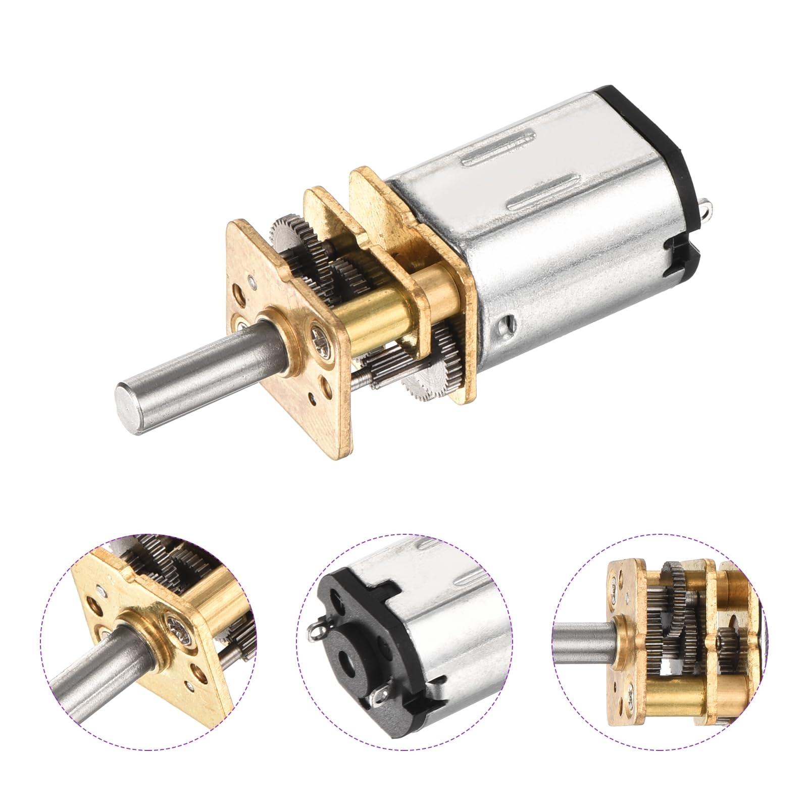 DMiotech 2Pcs 6V 100RPM Rated Torque 3 Output Shaft Length 10mm Micro DC Speed Reduction Motor Mini Metal Gearbox Motor for RC Car Robot Model DIY RC Toys Engine - Image 4