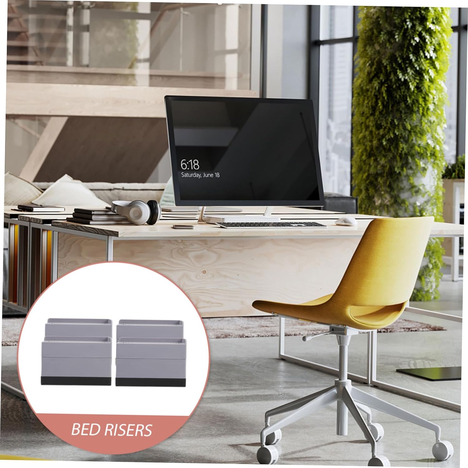 Cabilock 4pcs Table Leg Risers Non-Slip Mattress Lifter Bed Riser Chair Elevator Home Supplies