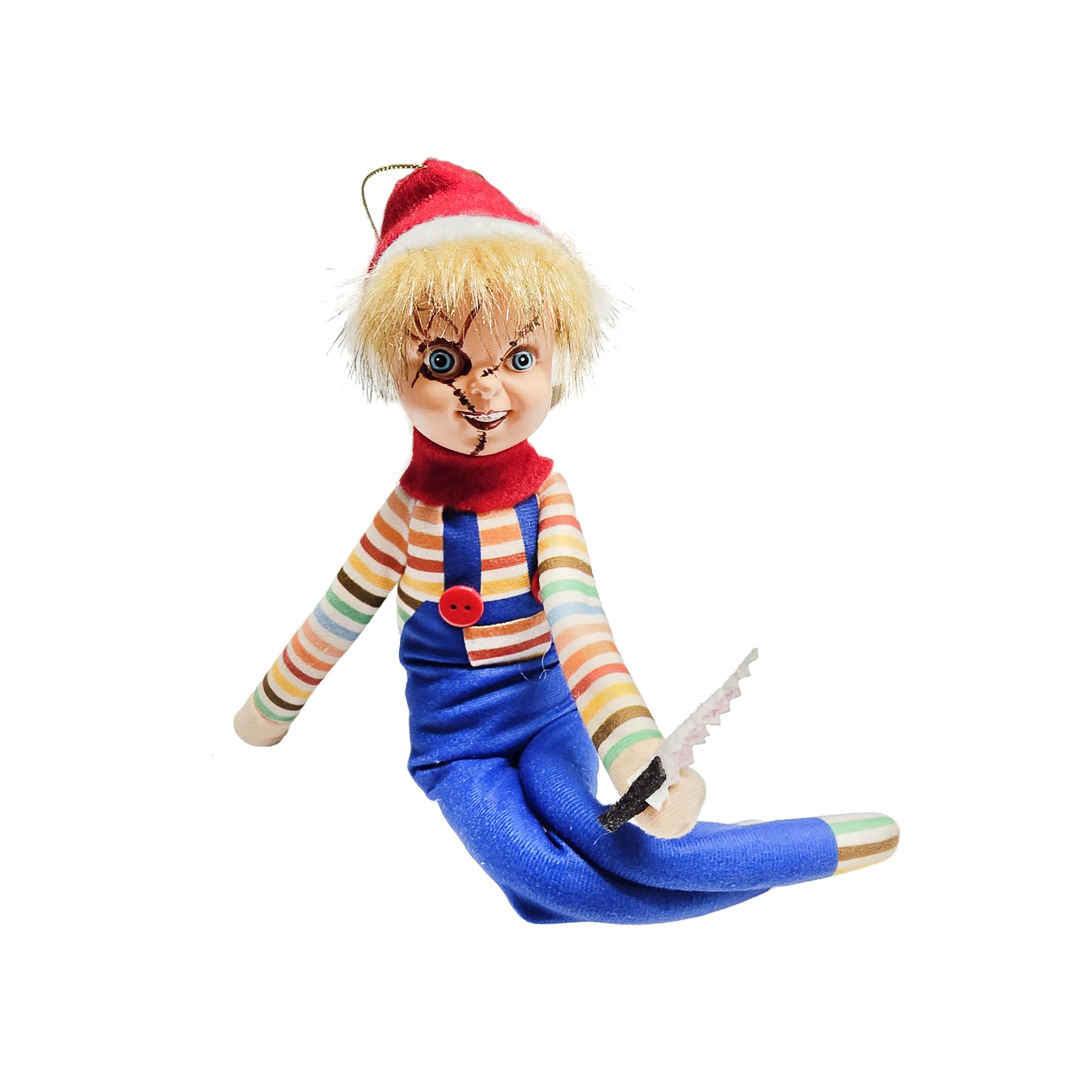 Party Monkeys Multicolor Creepy Killer Christmas Elf – 35Cm Handmade Horror-Inspired Elf Decoration For Tree, Mantel & Holiday Party Décor – Spooky Ornament For Unique Holiday Fun