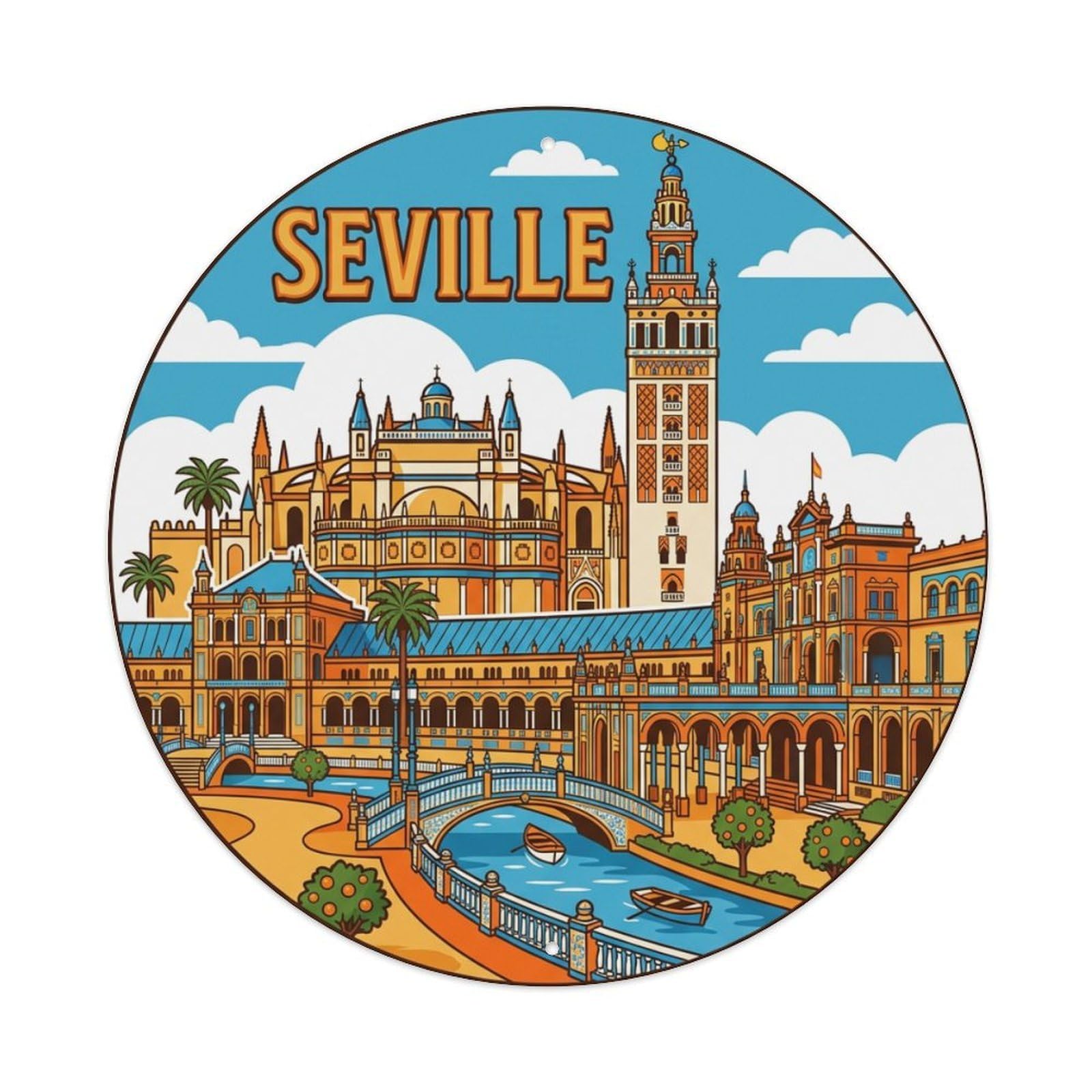 Spain Vintage Travel Seville Metal Tin Sign