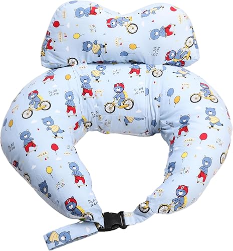 Miniatura 9 de RELY+ Wheelybear - Almohada de lactancia ajustable azul cielo, funda desmontable 100% algodón, soporte perfecto con relleno de poliéster de felpa,