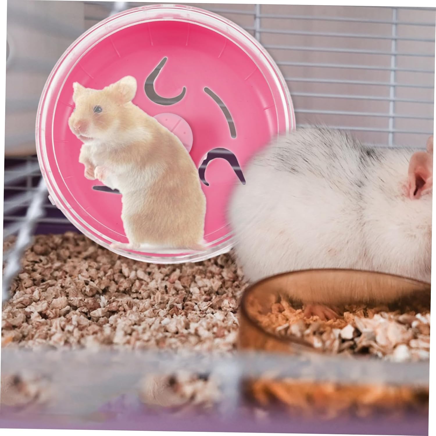 Hamster Cage Accessory Set Running Wheel, Bowl, Water Bottle image 5