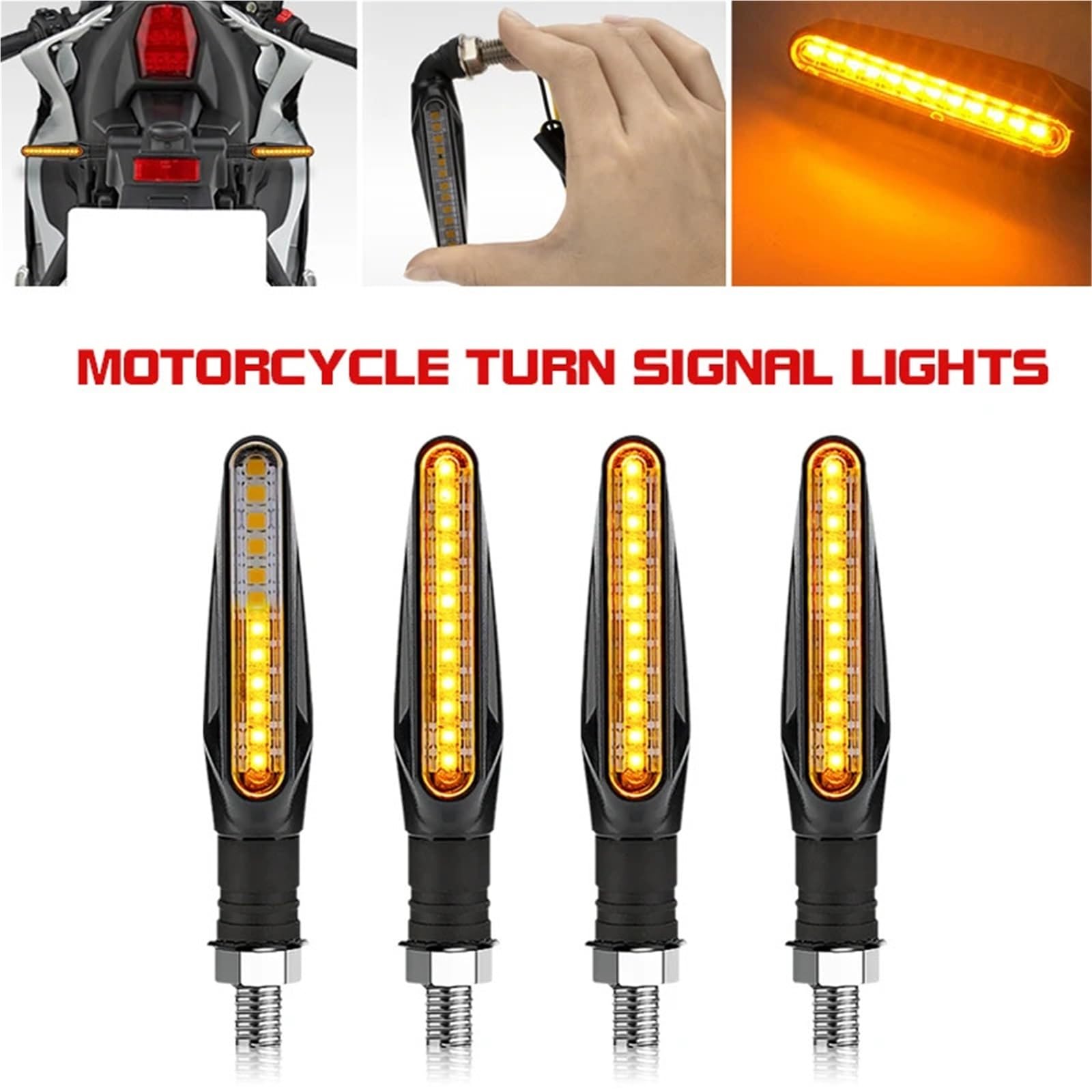 reflektory przednie Kierunkowskazy motocyklowe Bursztynowy migacz Przepływ wody Wbudowany przekaźnik Lampa sygnalizacyjna Migające światła(8 Pcs)