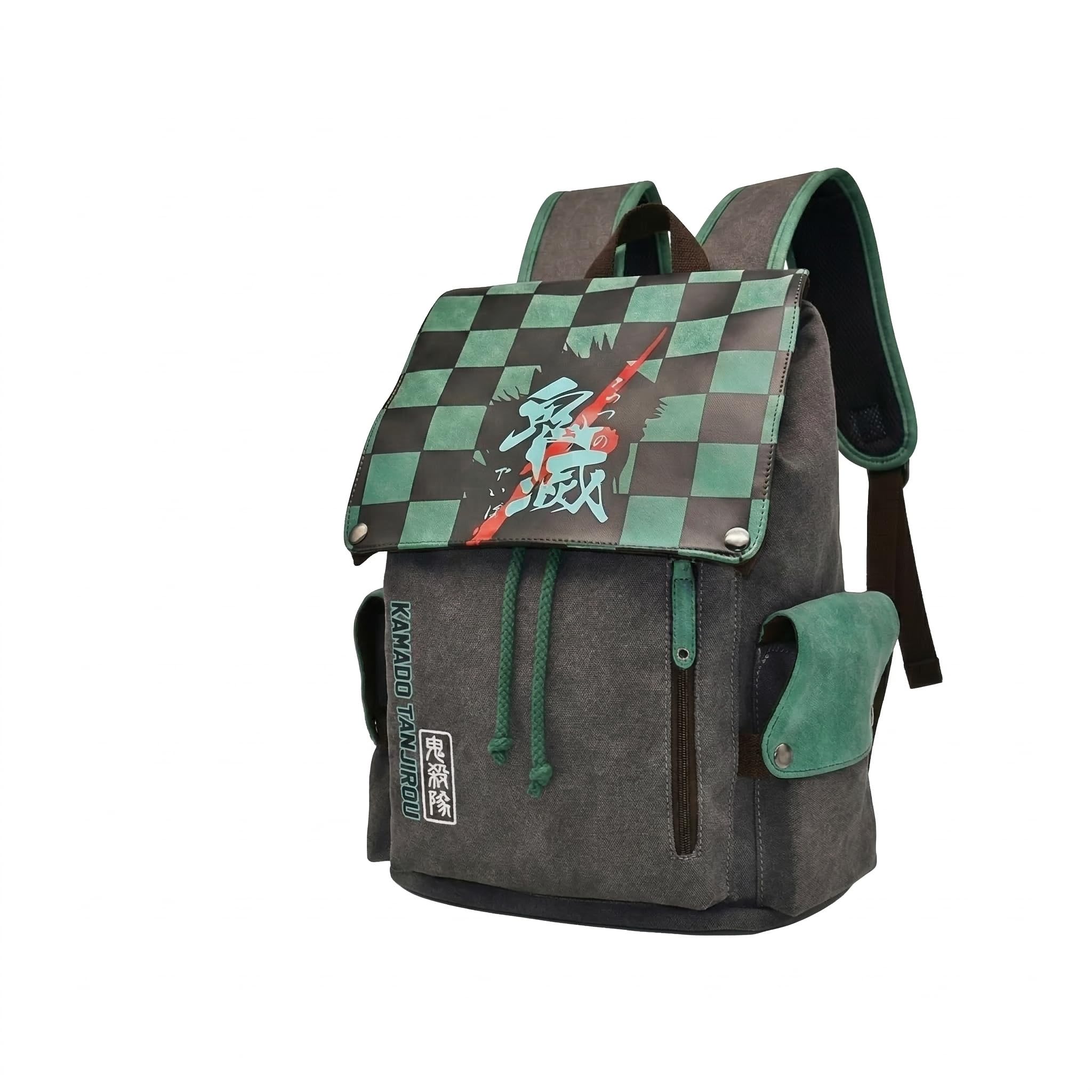 ruvido caso Tanjiro Anime Inspired Backpack | Stylish Anime School & Travel Bag | Premium Durable Canvas Backpack for College, Travel, Office & Anime Fans-picture-22