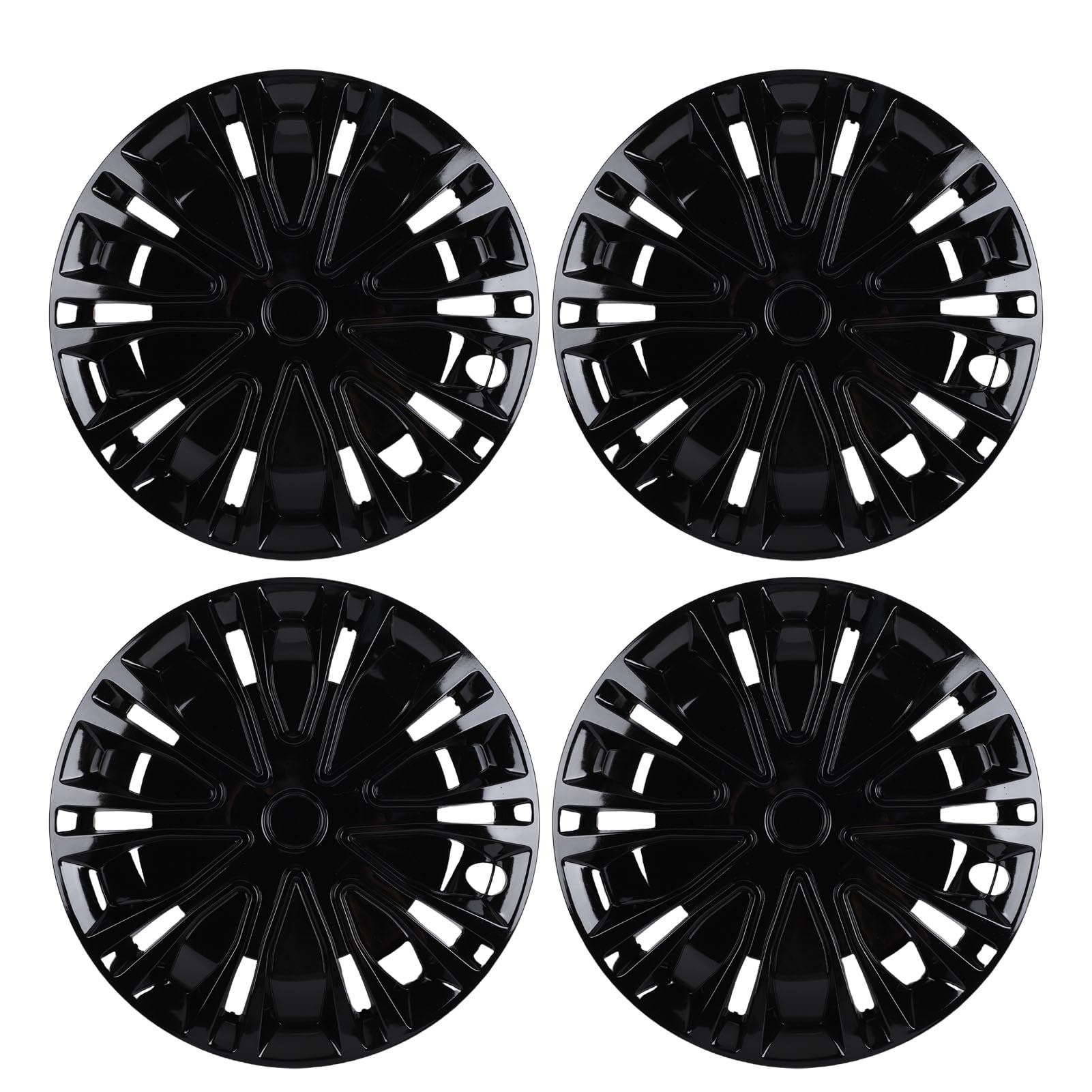 Osłona Felgi Kołpaki, 4 szt. Ozdobne Kołpaki 14 Cali Stylowy Klips R14 Zamiennik dla AX (BLACK)