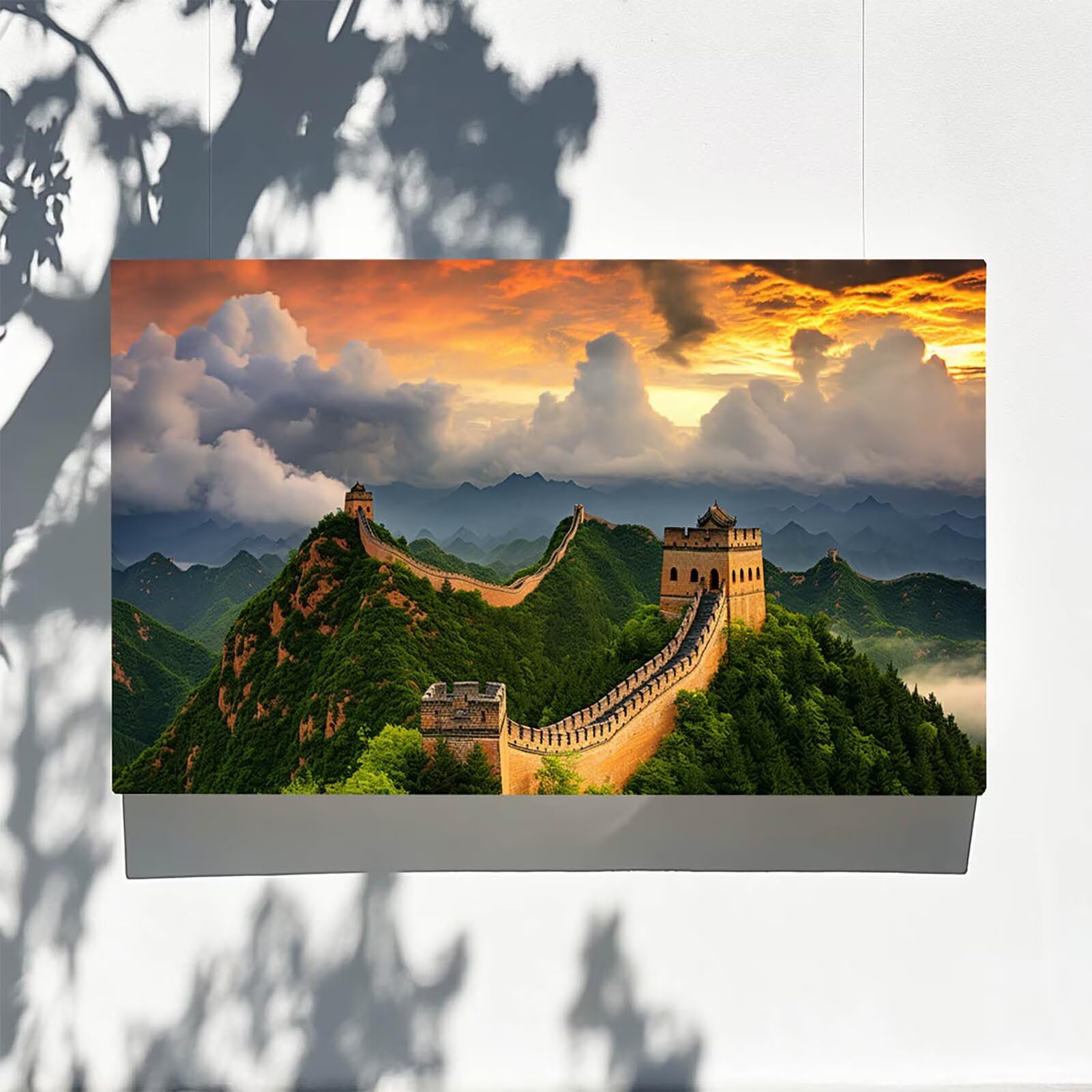 Malen nach Zahlen Erwachsene Chinesische Mauer Malen nach Zahlen ab 7 jahre Mädchen Landschaft Kreativ set für Erwachsene mit Leinwand Acrylfarben set und Pinsel, Bastelset zum Bemalen 100X200cm 9-2-0