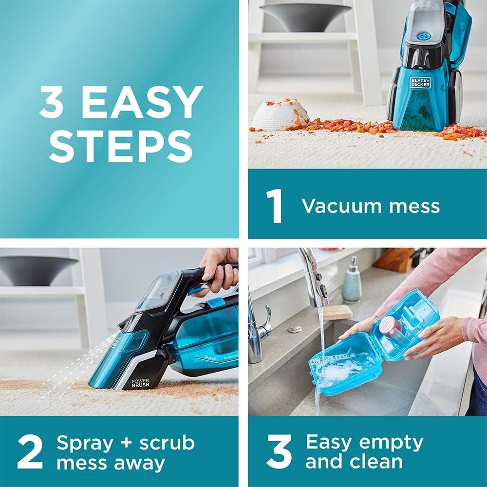 BLACK+DECKER spillbuster Portable Carpet Cleaner, Cordless Spill and Spot (BHSB320JP) : Health & Household