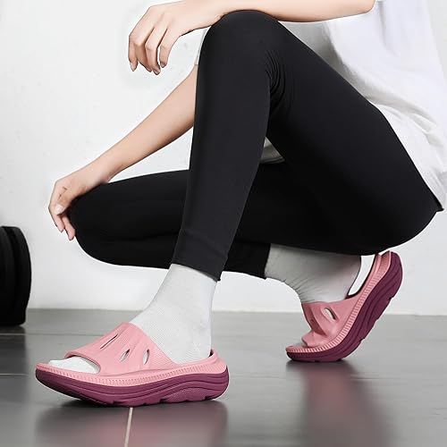 Miniatura 6 de Womens Recovery Sandals Mens Comfortable Athletic Slides Thick Cushion Lightweight Plantar Fasciitis Sport Sliders of Indoor Outdoor,Arch Support