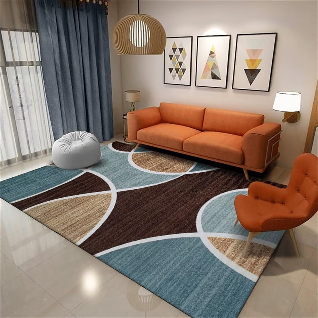 Tapis de jeux bébé au design géométrique pour salon et chambre