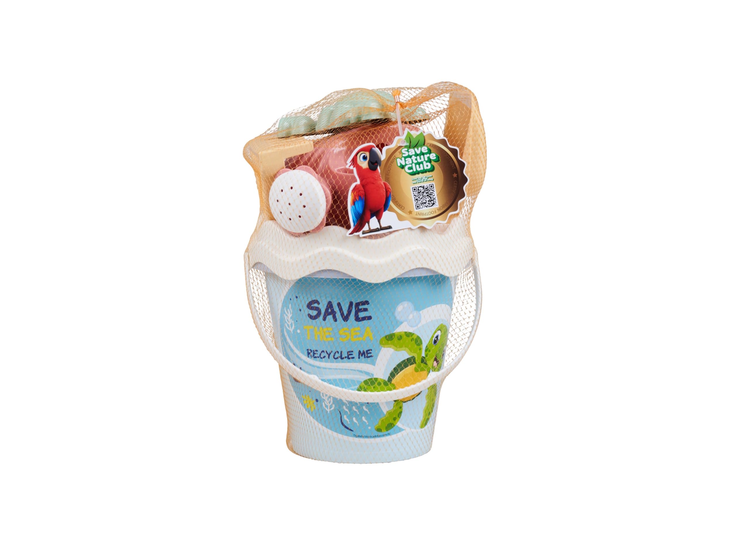 Simba Set De Plage 6 Pièces – Seau 16 Cm, Pelle, Râteau, Arrosoir, Moule, Passoire – Matériaux Recyclés – Dès 12 Mois