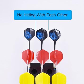 YYST Dart Holder Wall Mount/Stand/Caddy/Display Rack Storage -Plastic -Hold 15 Steel or Soft Tip Darts W Screws -No Darts Included