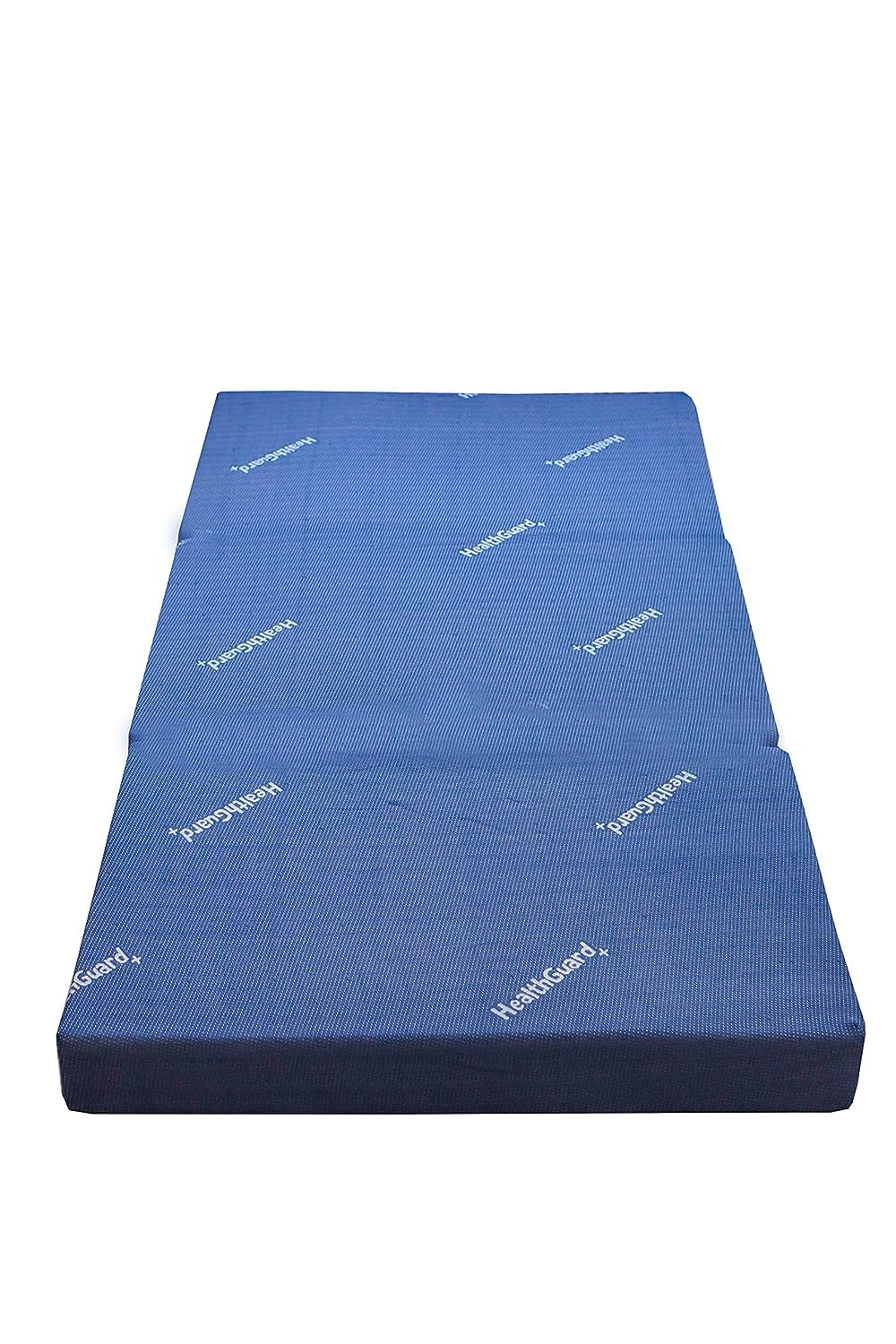 Tri-Fold 5 Inch Single Bed Size, 3 Fold Medium Firm Orthopedic Travelling Mattress - Blue (72X30X5, Single Size), Foam-image-12