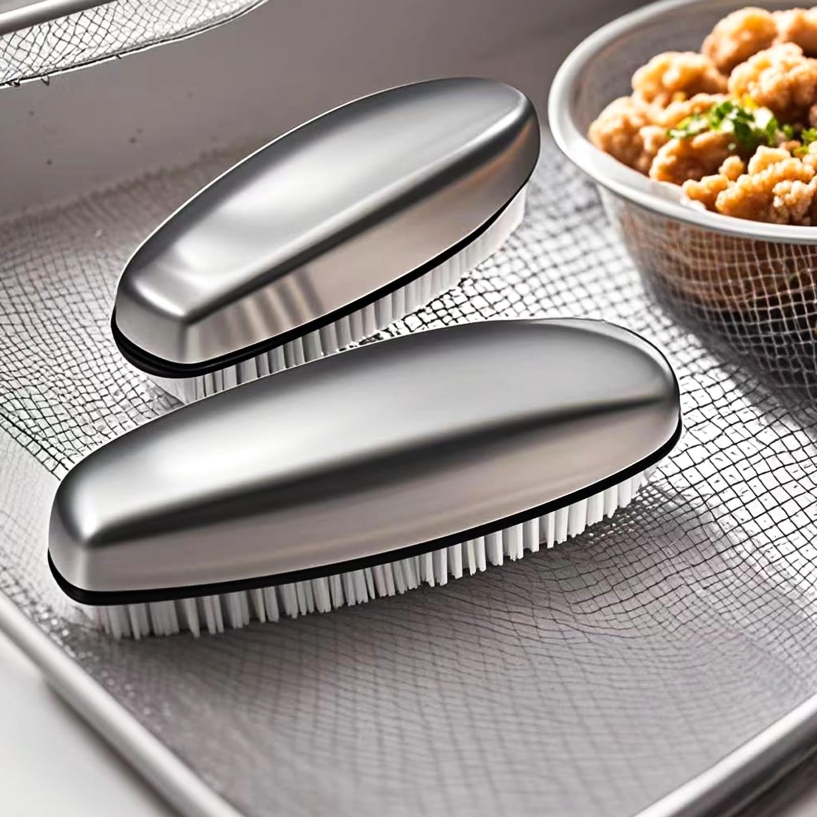 2 Pz Spazzolino Unghie Mani in Acciaio Inossidabile, Spazzolino per Unghie Mani in Acciaio Inox, Spazzola per Unghies, per Pulire Mani e Piedi, Spazzolina per Pulire Rimuove gli Odori