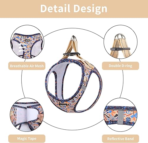 Miniatura 3 de AMTOR Arnés para perro con juego de correa, arnés reflectante ajustable sin tirones para cachorros con chaleco acolchado para perros y gatos