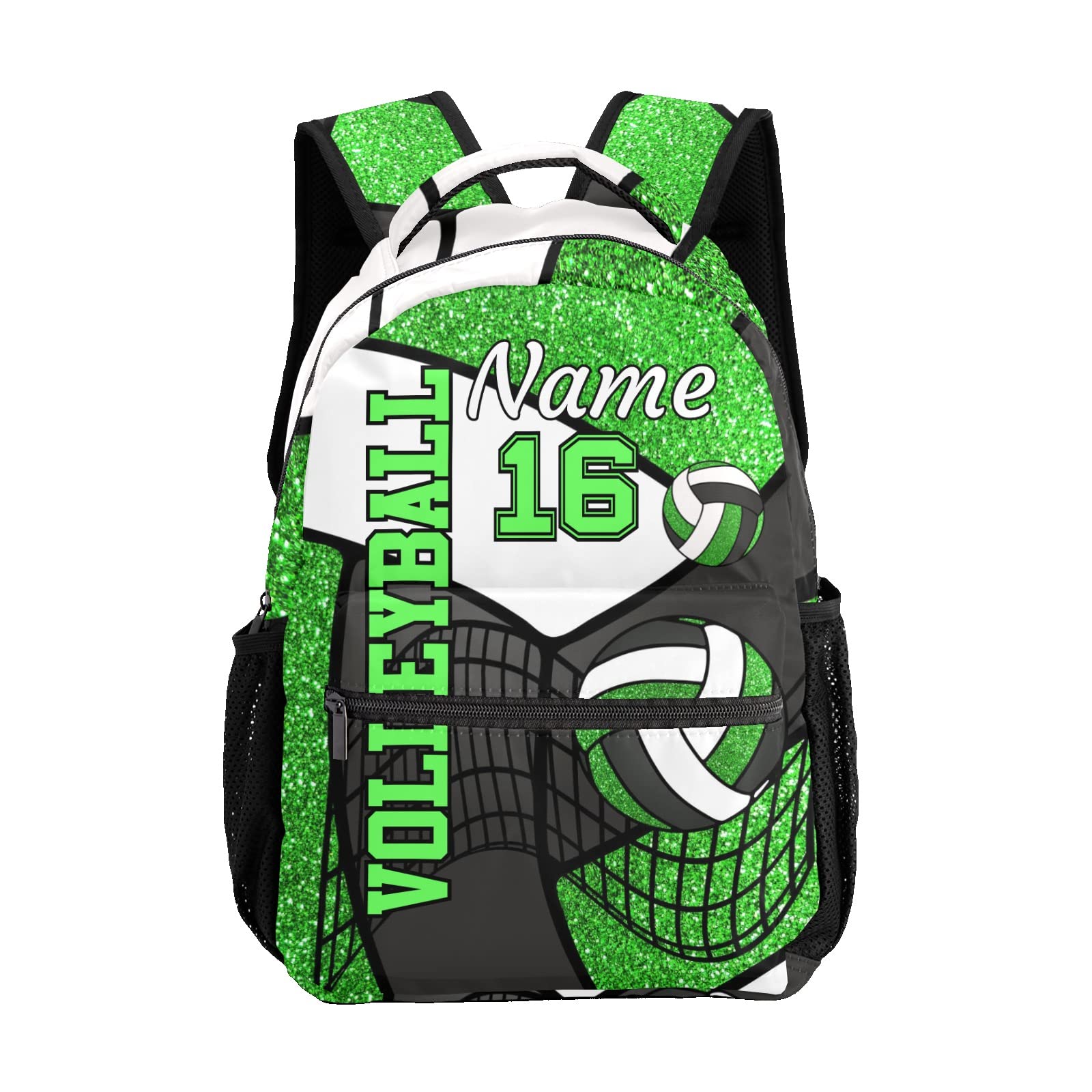 Zaaprint Personalized Sport Volleyball Print Multifuction Backpack with Name Text for Women Men Gift