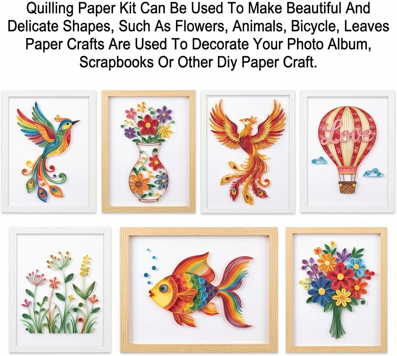 50 Colors 6000 Strips Quilling Paper Strips Set 5mm Width 21.3 Inch Length