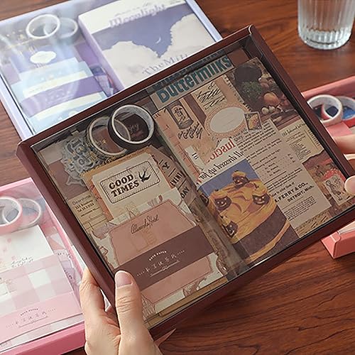 Miniatura 6 de Doraking Kit de álbum de recortes estético dulce, kit de diario basura con diario, suministros para álbumes de recortes, papelería, cuaderno de
