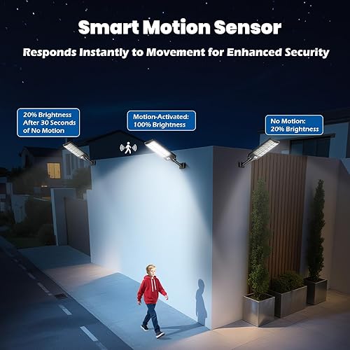 Miniatura 4 de 9000W Solar Street Lights, Solar Lights Outdoor IP67 Waterproof with Motion Sensor, Solar Parking Lot Lights Commercial Dusk to Dawn, 7000K LED