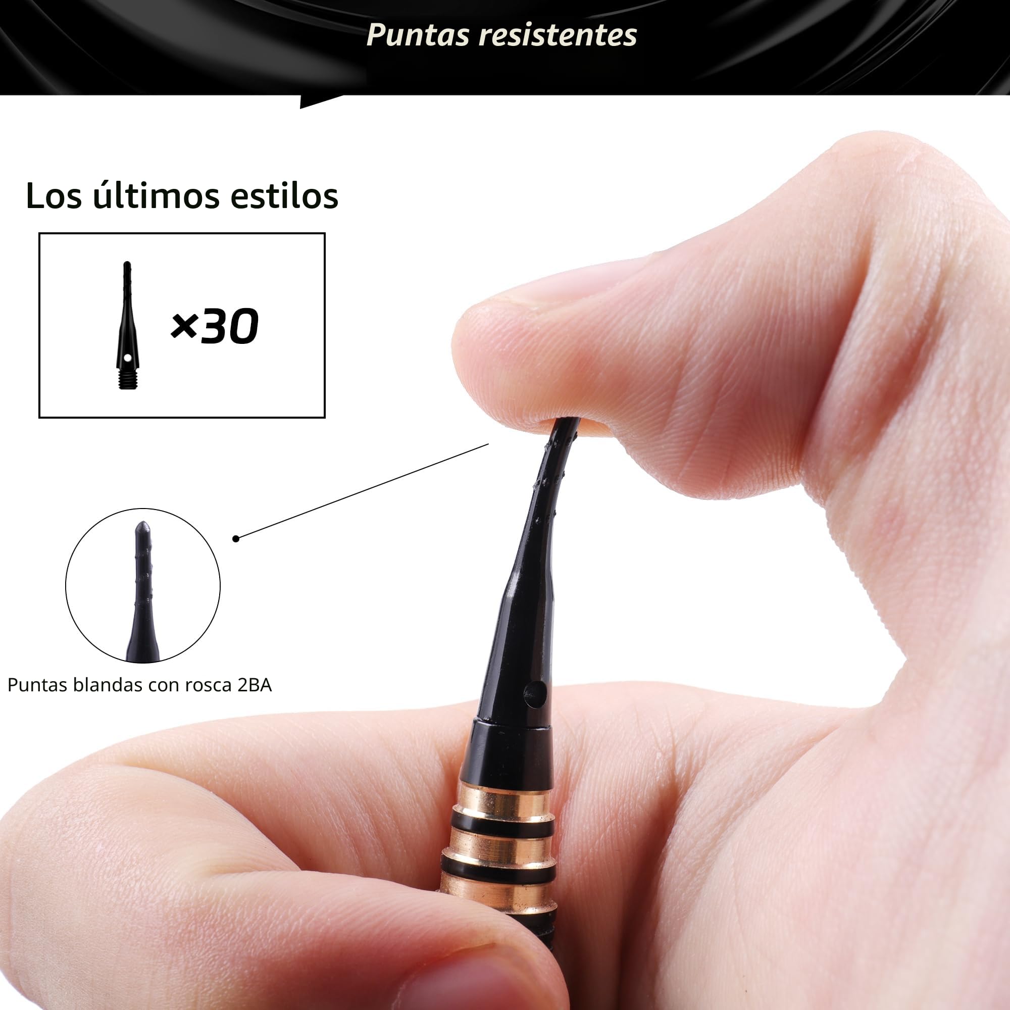 CyeeLife 3 Dardos Punta Plastico para Diana Electrónica,Dardos Diana Electronica de Profesionales con 30 Puntas de Dardos y Bolsa Casa y Principiantes, Regalo de Niño