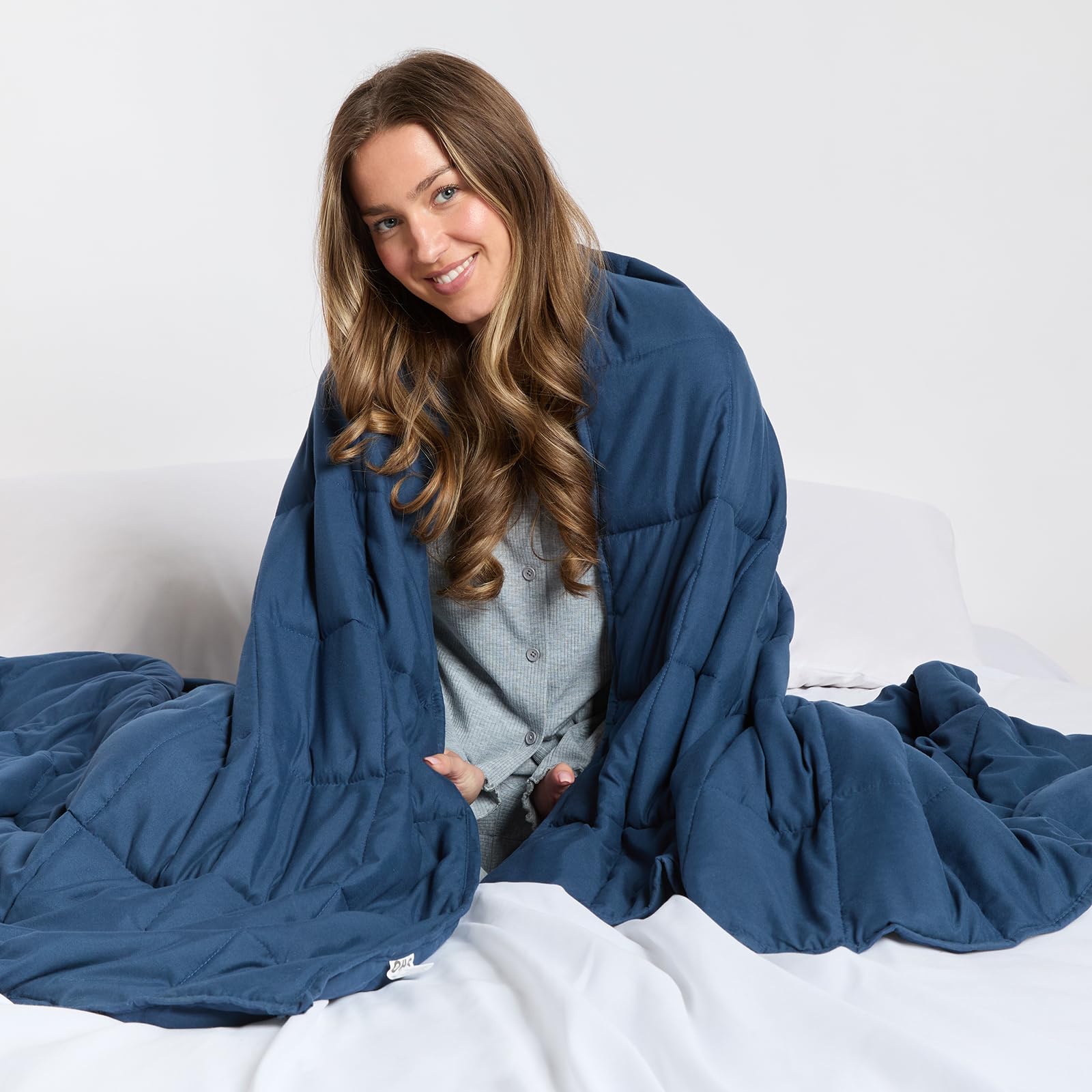 Brentfords Weighted Blanket 10kg Adult Blanket, Navy Blue King 150 x 200cm