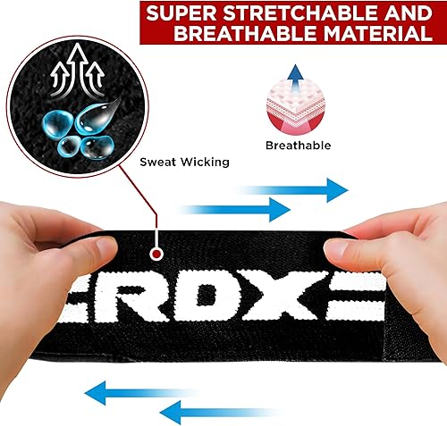 Miniatura 14 de RDX Rodilleras para levantamiento de pesas, correas elásticas de 78 pulgadas, levantamiento de potencia, soporte de prensa de piernas, gimnasio