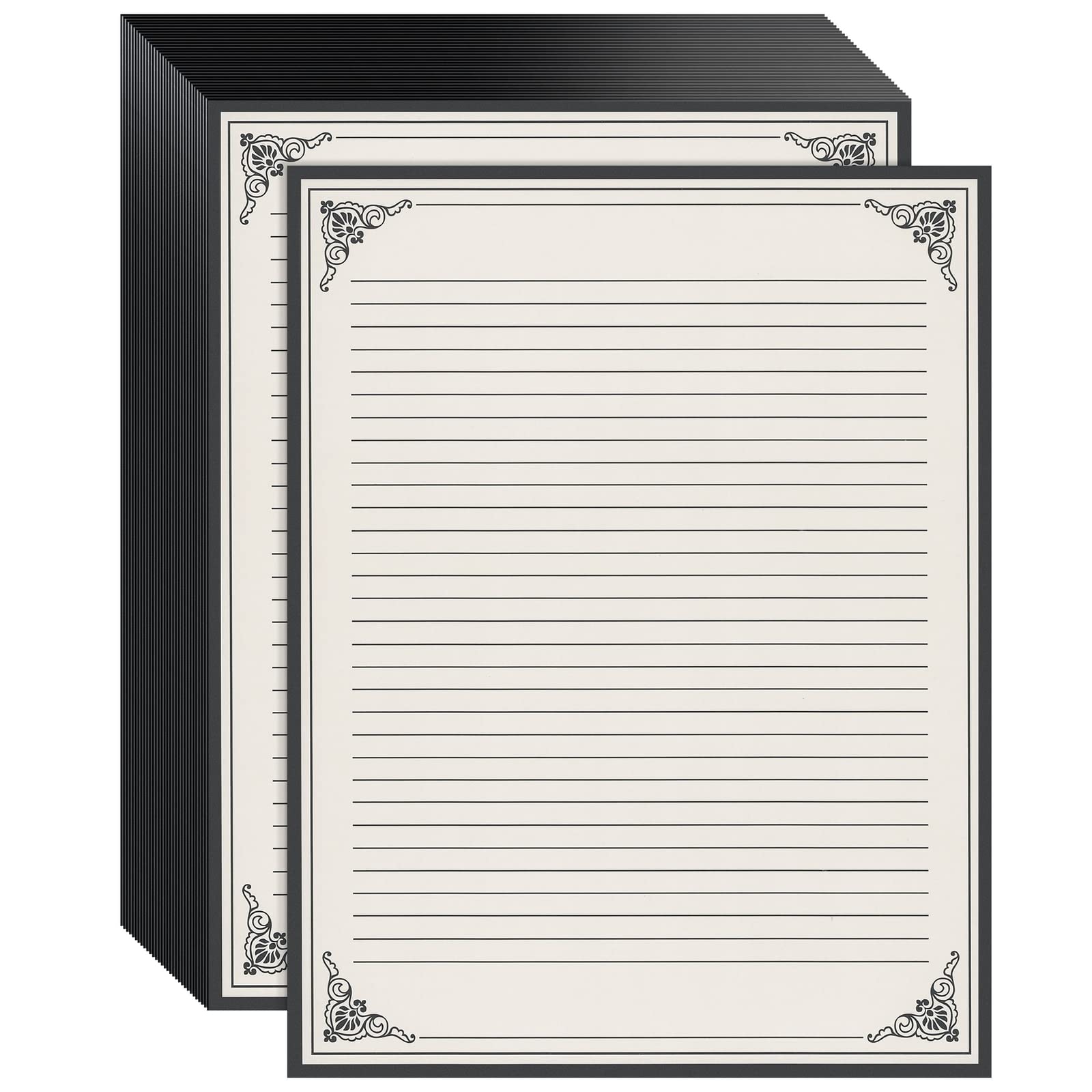 Buy Juvale 48 Sheets Fancy Vintage Style Lined Letter Writing Paper 