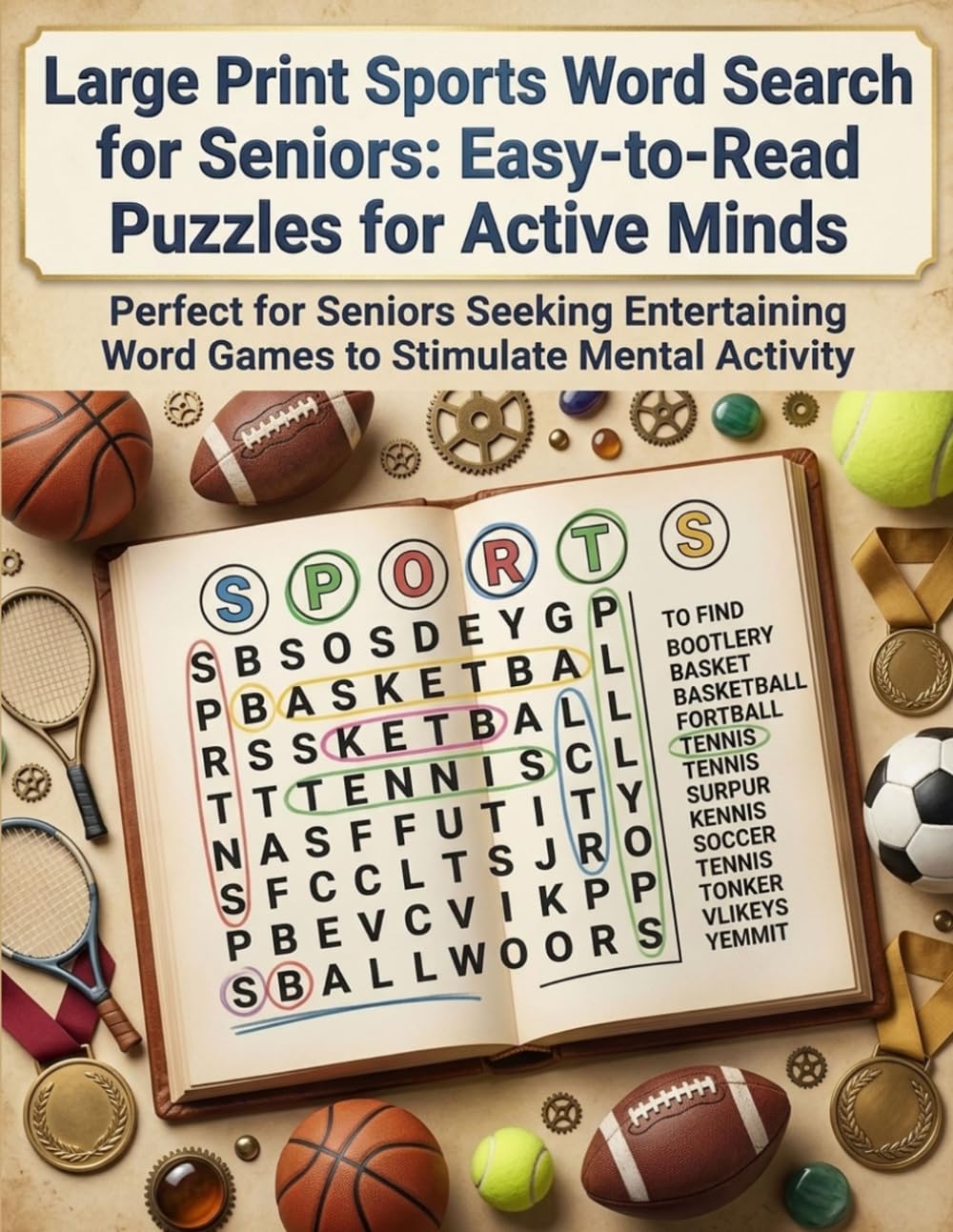 Large Print Sports Word Search for Seniors: Easy-to-Read Puzzles for Active Minds: Perfect for Seniors Seeking Entertaining Word Games to Stimulate Mental Activity