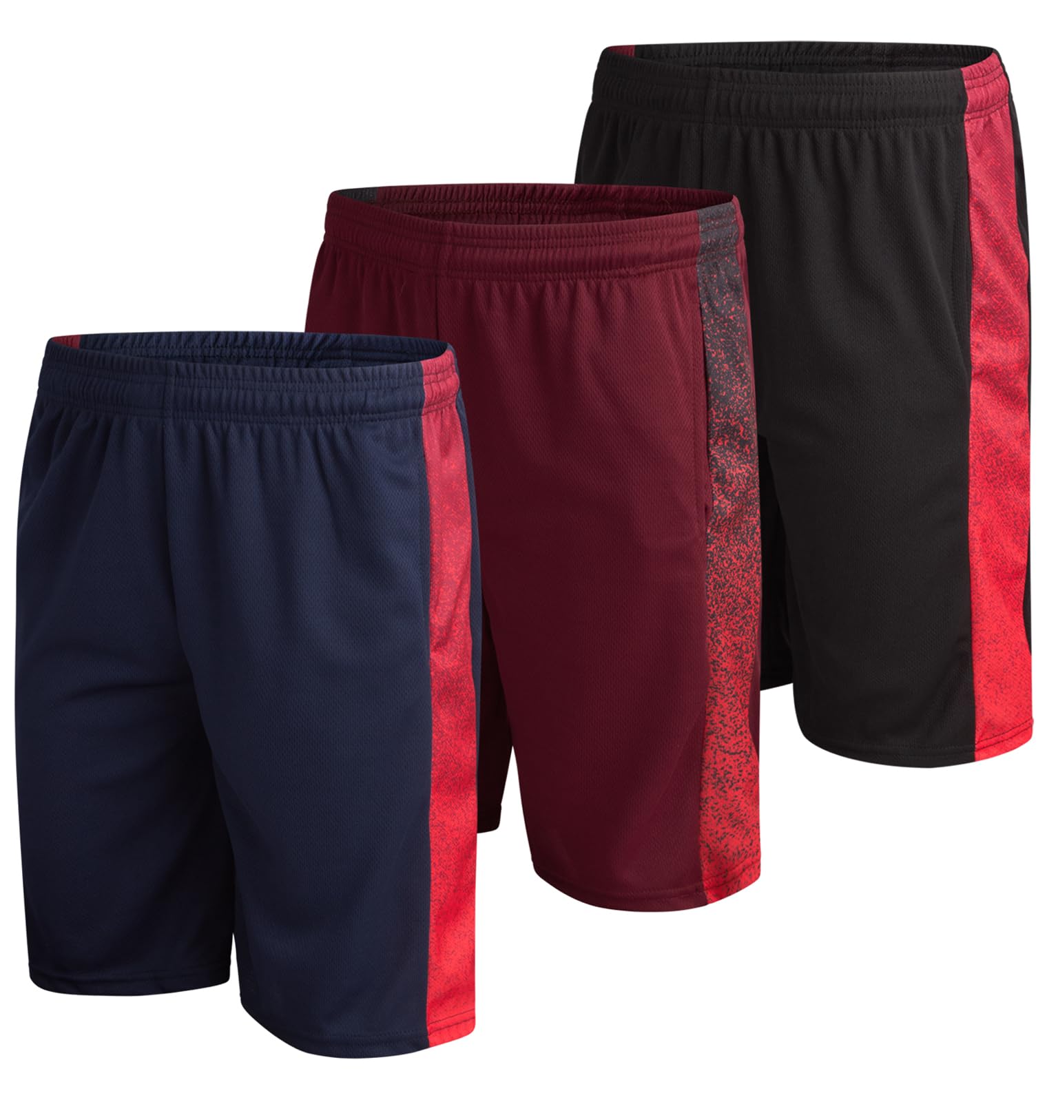Mad Game Mens Shorts - 3 Pack Quick Dry Basketball Running Gym Mens Athletic Shorts with Pockets and