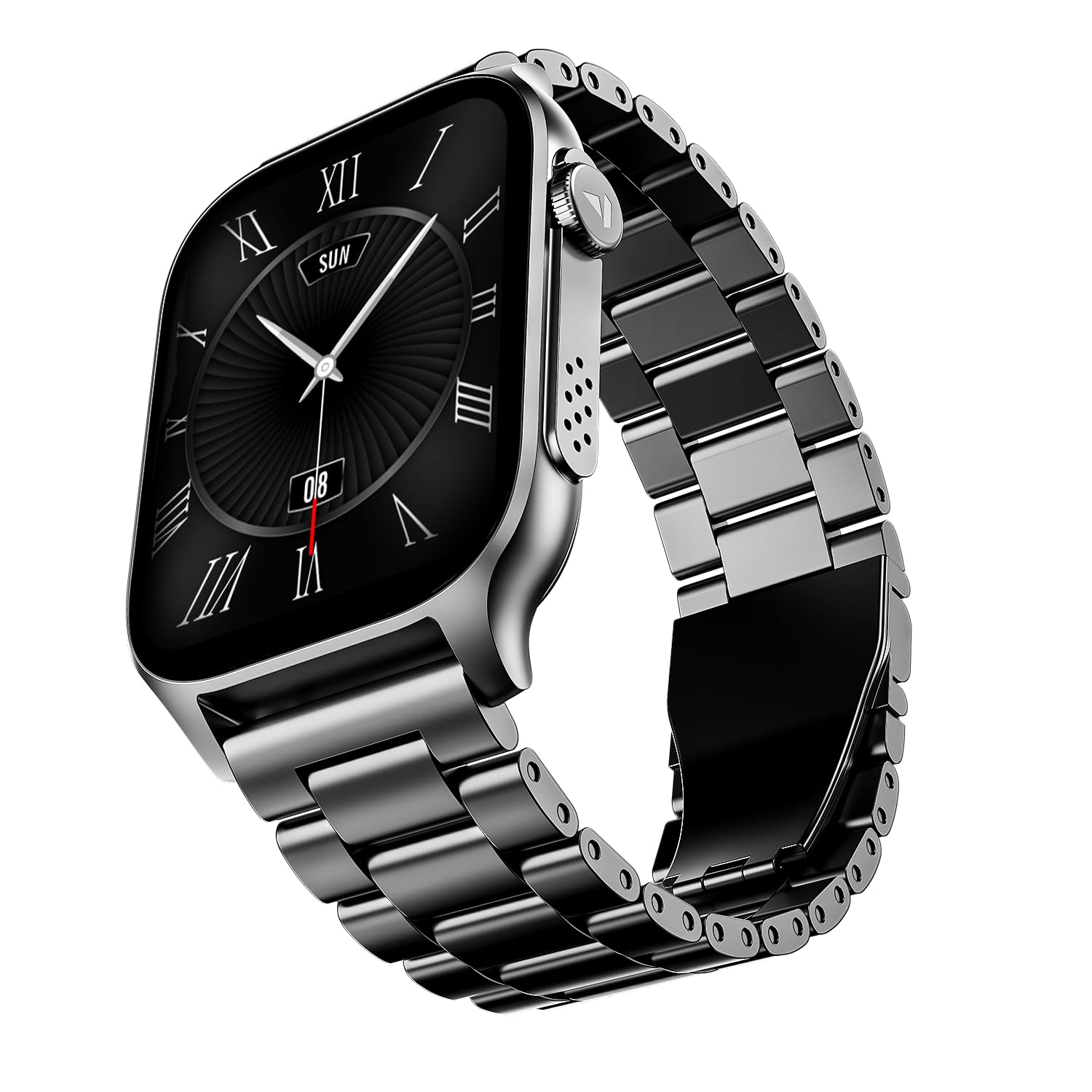 Product image of boAt New Launch Ultima Ember Smartwatch w/ 1.96” (4.97 cm) AMOLED Display, Personalized Fitness Nudges, Functional Crown, 100+ Sports Modes, Custom Watch Faces (Steel Black)