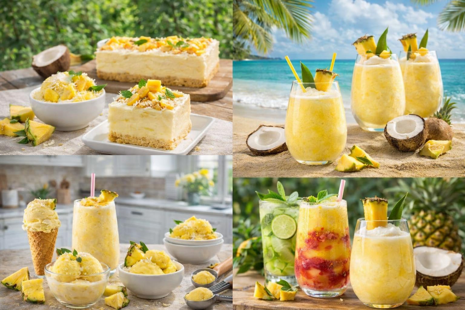 Premium Mix Piña Colada 1 kg – Puré de Piña y Coco Natural sin Conservantes – Base para Cócteles, Smoothies, Helados, Postres y Repostería – Ready-to-Use