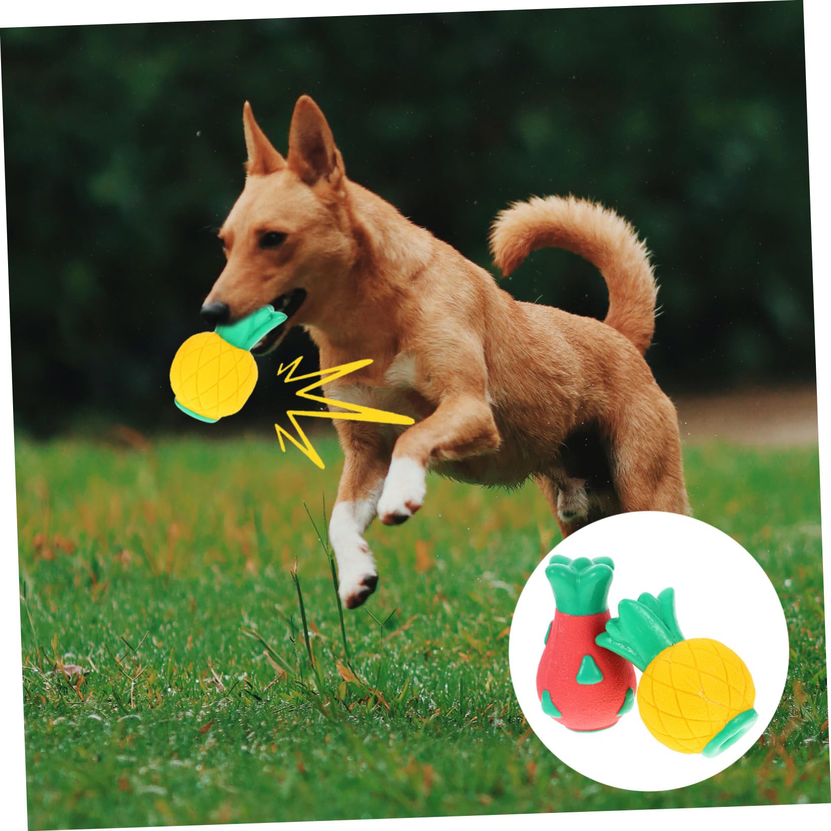 minkissy 6 Piezas de Juguetes masticables para Mascotas, Juguete para Cachorros, Animales de Peluche esponjosos, Juguete de masticación de Peluche, Juguete chirriante para Perro, Fresa, Gato,