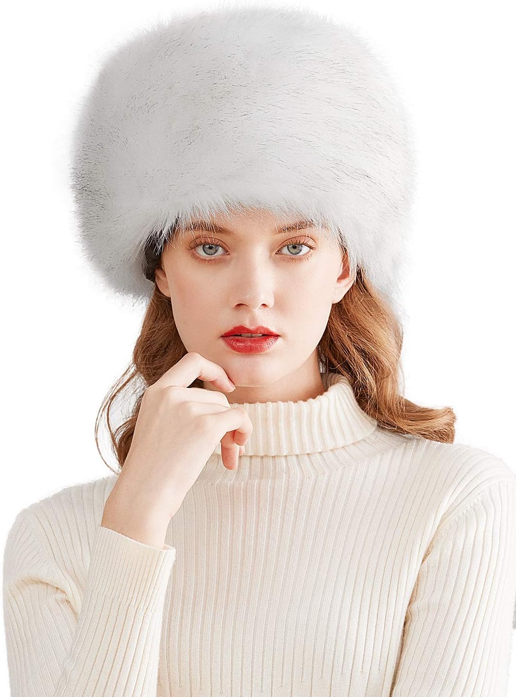Winter Women Faux Fur Russian Cossack Style Hat Winter Wrap Hat