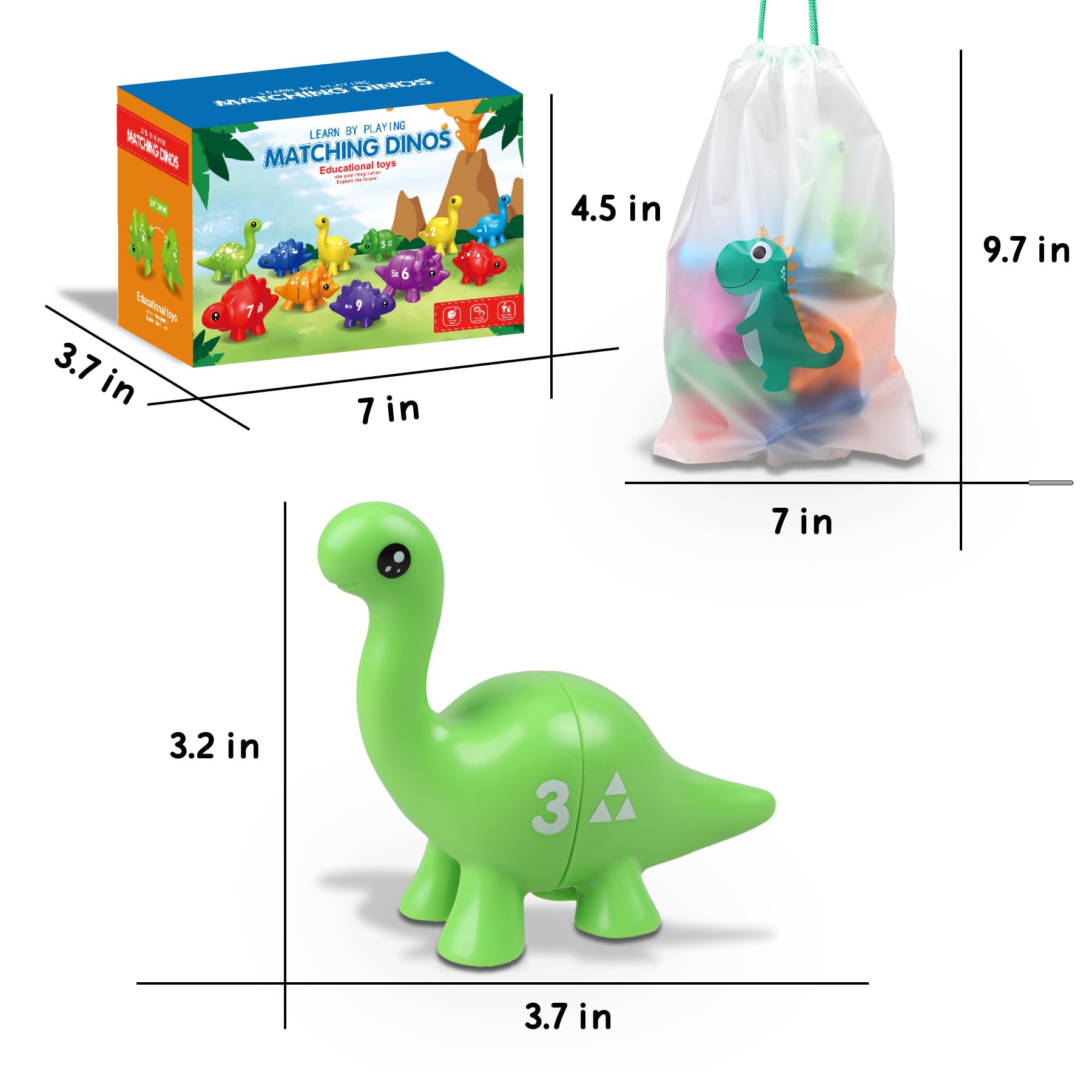 Dinosaurios Juguetes Juego Montessori De Dinosaurios 44 Piezas